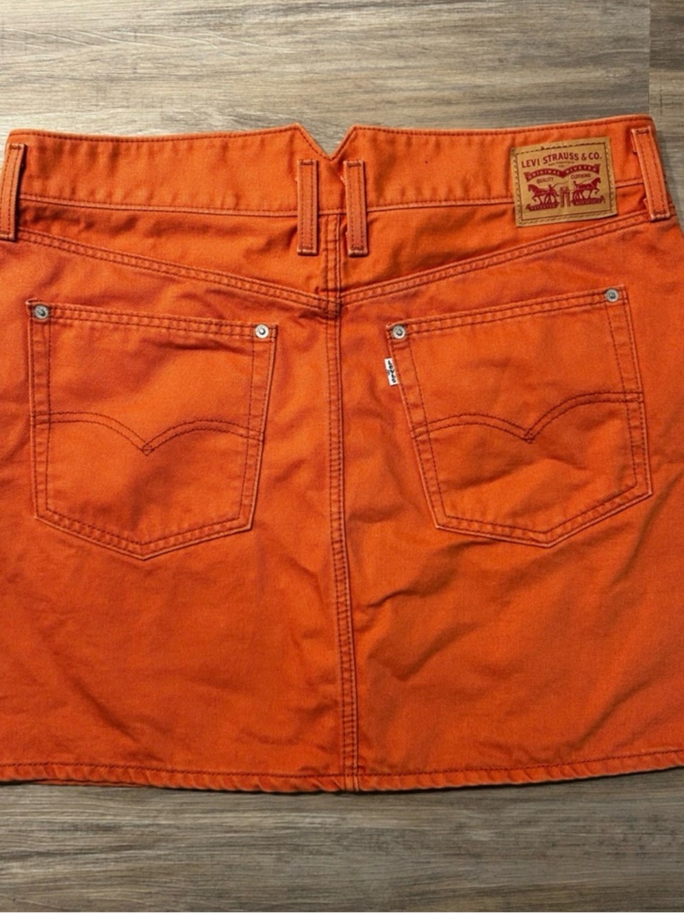 Levi's Orange Cotton Denim Skirt